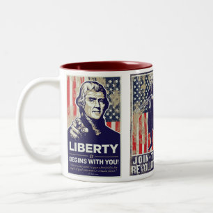 2 Couleurs Tasse de propagande de révolution américaine