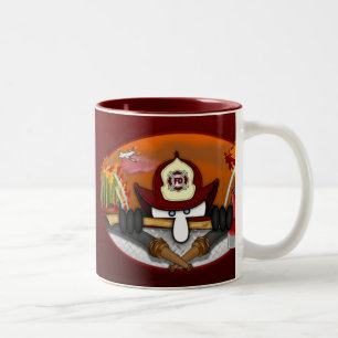 2 Couleurs Tasse de rouge de Kilroy de sapeur-pompier