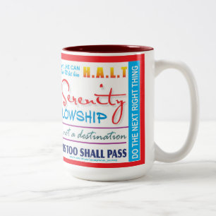 2 Couleurs tasse de slogans de récupération en 12 étapes 25z-