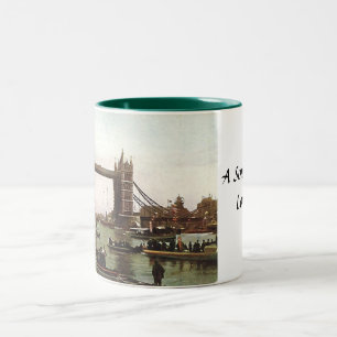 2 Couleurs Tasse de souvenir de Londres - pont de tour
