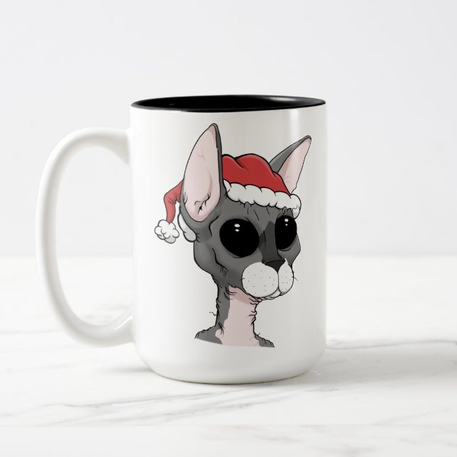 2 Couleurs Tasse de Sphynx de Noël (Gauche)