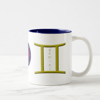 2 Couleurs Tasse de symbole de zodiaque de Gémeaux