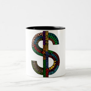 2 Couleurs Tasse de symbole dollar