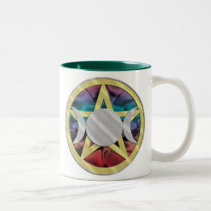 2 Couleurs Tasse de tasse de déesse de triple de pentagramme