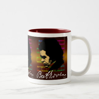 2 COULEURS TASSE DE TÊTE DE CROQUIS DE BEETHOVEN