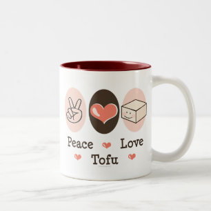2 Couleurs Tasse de tofu d'amour de paix