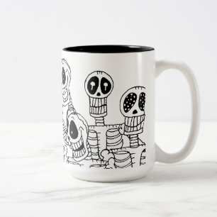 2 Couleurs Tasse de ton des squelettes deux