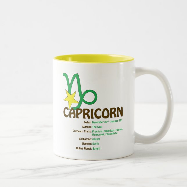 2 Couleurs Tasse de traits de Capricorne (Droit)