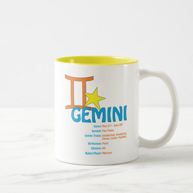 2 Couleurs Tasse de traits de Gémeaux (Droit)