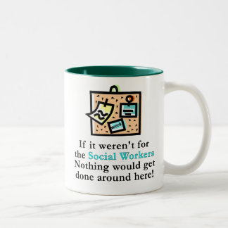 2 Couleurs Tasse de travail social