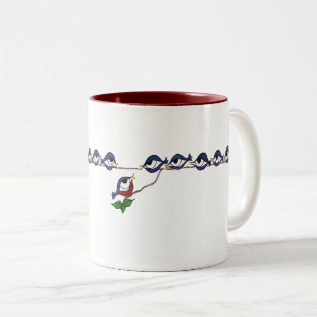 2 Couleurs Tasse de treize merles (Devant droit)