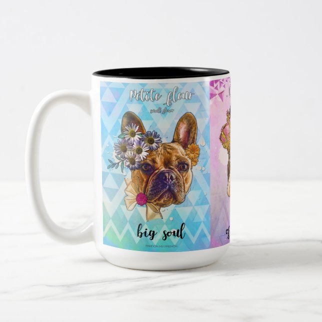 2 Couleurs Tasse de trio de Frenchie (Gauche)