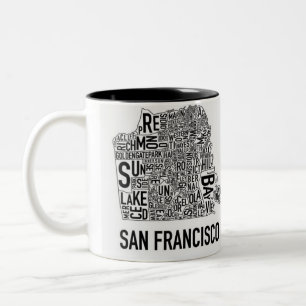 2 Couleurs Tasse de typo de San Francisco