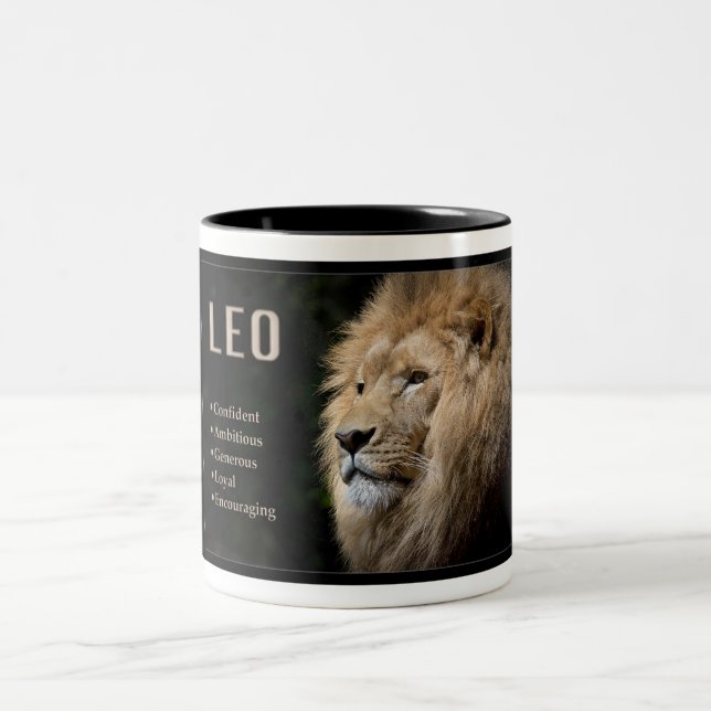 2 Couleurs Tasse de zodiaque - LION le lion (Centre)