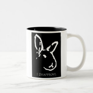 2 Couleurs Tasse désapprobatrice noire de lapins