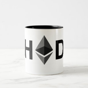 2 Couleurs Tasse d'Ethereum de #HODL