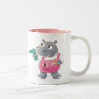 2 Couleurs Tasse d'hippopotame de coiffeur