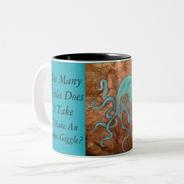 2 Couleurs Tasse d'humour de poulpe (Devant gauche)