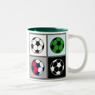 2 Couleurs Tasse d'icône de ballon de football