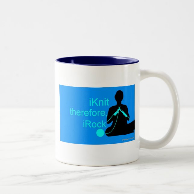 2 Couleurs tasse d'iKnit (bleue) (Droit)