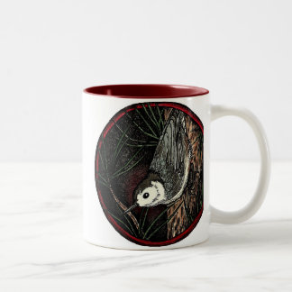2 Couleurs Tasse d'oiseau d'hiver de sittelle (grande)