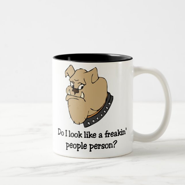 2 Couleurs Tasse drôle de bouledogue (Droit)