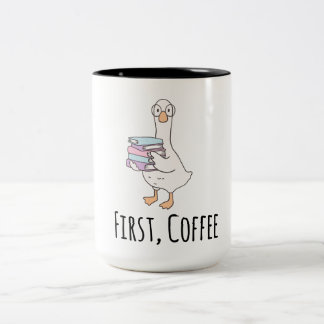 2 Couleurs Tasse drôle de canard "Premier café" – Café mignon