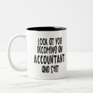 2 Couleurs Tasse drôle d'obtention du diplôme de comptable