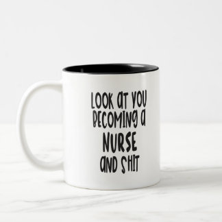 2 Couleurs Tasse drôle d'obtention du diplôme d'infirmière