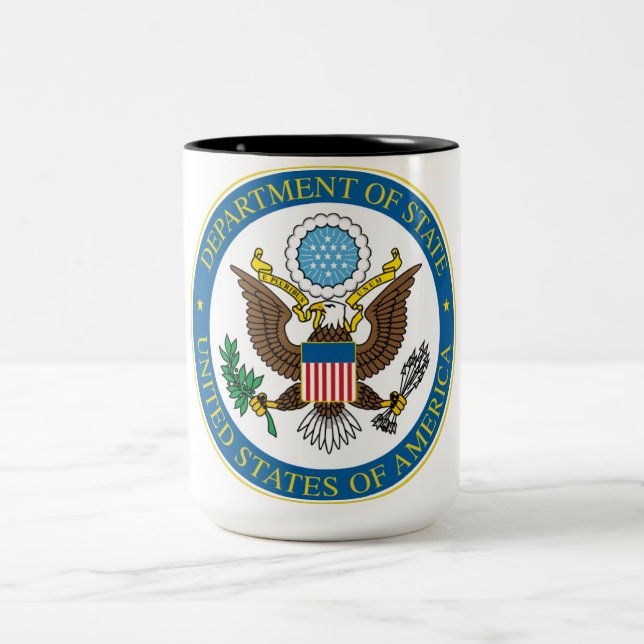 2 Couleurs Tasse du département d'état 15oz (Centre)