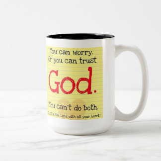 2 Couleurs Tasse d'un DIEU d'inquiétude ou de confiance