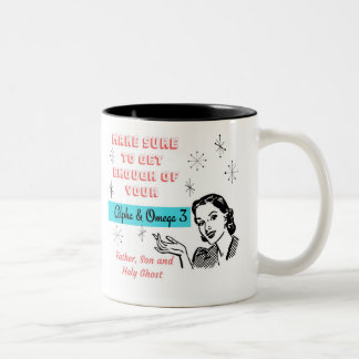 2 Couleurs Tasse effrontée de Jésus années 1950 chrétiennes