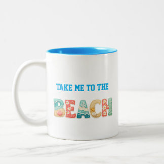 2 Couleurs Tasse « Emmène-moi à la plage »