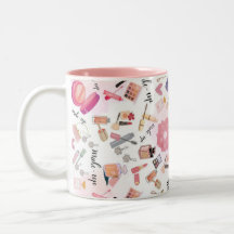 Tasse en céramique Beauty Bliss Makeup Pattern