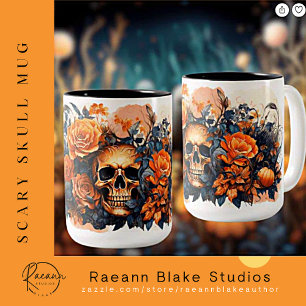 2 Couleurs Tasse en céramique crâne d'Halloween effrayante