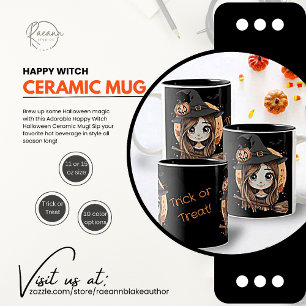 2 Couleurs Tasse en céramique Halloween de sorcière heureuse 