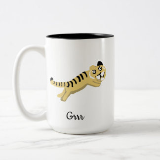 2 Couleurs Tasse en céramique Tigre sautant goofy