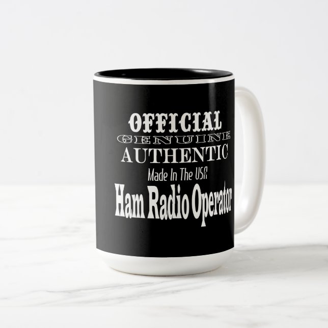 2 Couleurs Tasse faite véritable officielle d'opérateur radio (Devant droit)