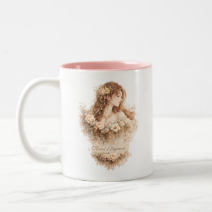 2 Couleurs Tasse Femme Élégance Florale