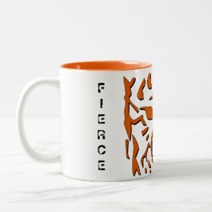 2 Couleurs Tasse féroce de tigre dans l'orange