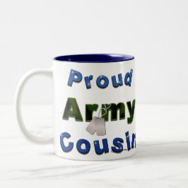2 Couleurs Tasse fière de bleu de cousin d'armée
