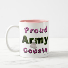2 Couleurs Tasse fière de rose de cousin d'armée