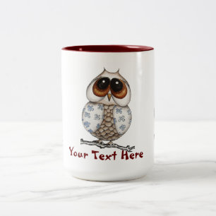 2 Couleurs Tasse florale de hibou