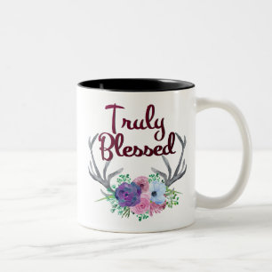 2 Couleurs Tasse florale vraiment bénie d'andouillers