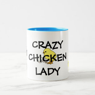 2 Couleurs Tasse folle de Madame café de poulet