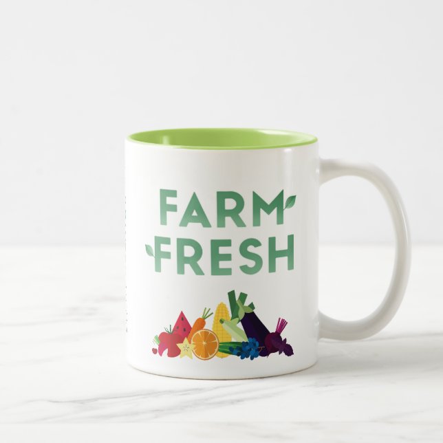 2 Couleurs Tasse fraîche de ferme organique (Droit)