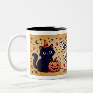 2 Couleurs Tasse Halloween Chat Noir Spooky Sips