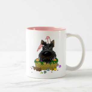 2 Couleurs Tasse heureuse de Terrier Pâques d'écossais