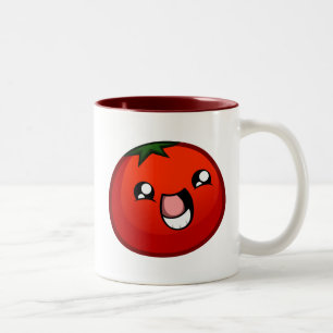 2 Couleurs Tasse heureuse de tomate