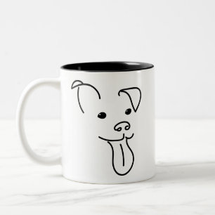 2 Couleurs Tasse heureuse de visage de chien
